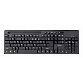 კლავიატურა  Gembird KB-UM-108, Wired keyboard, with phone stand, Black
